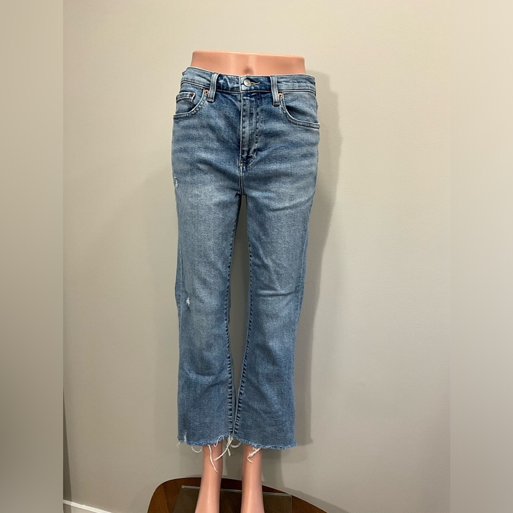 PISTOLA Classic High Rise Straight Leg Jeans Light Blue Size 27